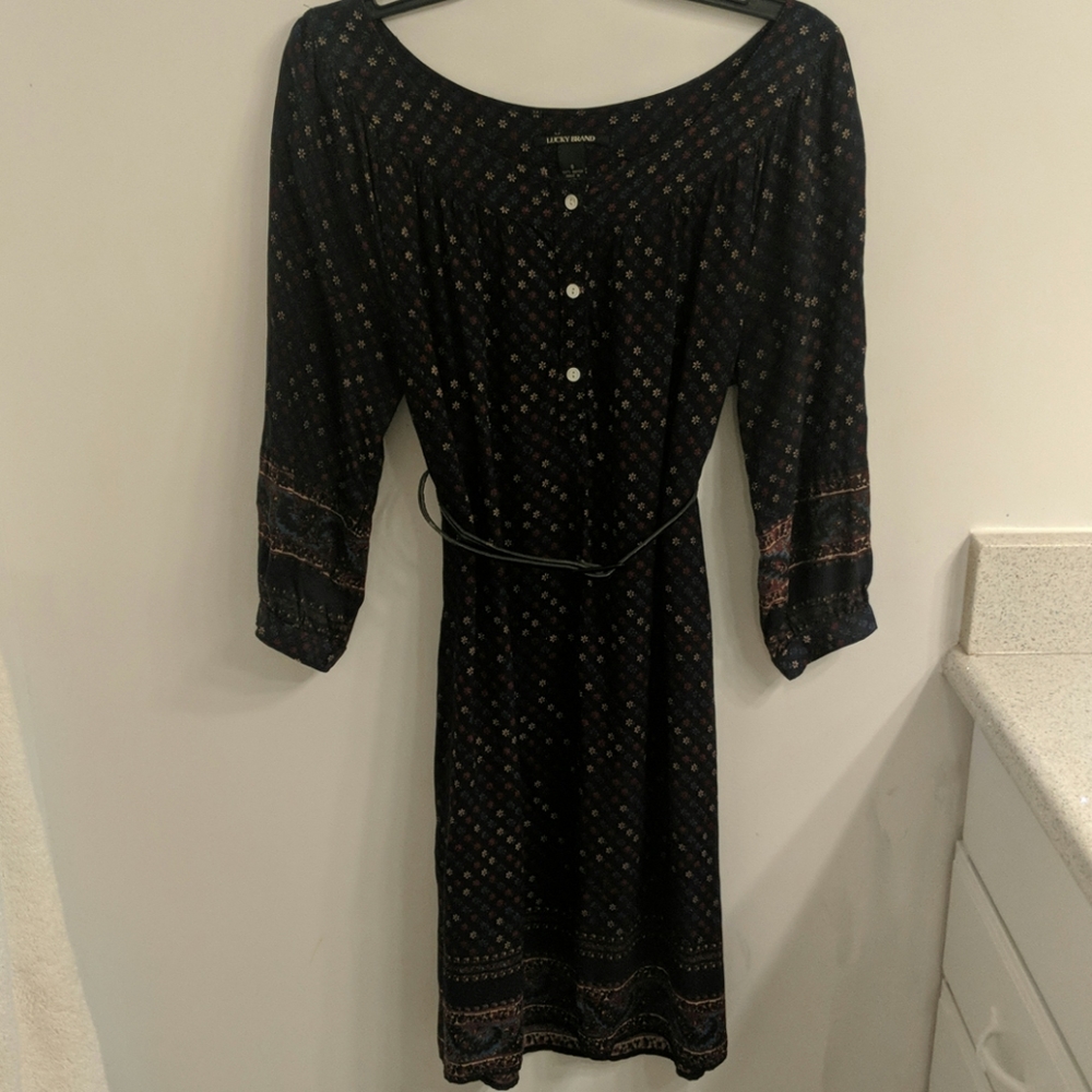 Lucky Brand red & blue flowered dress